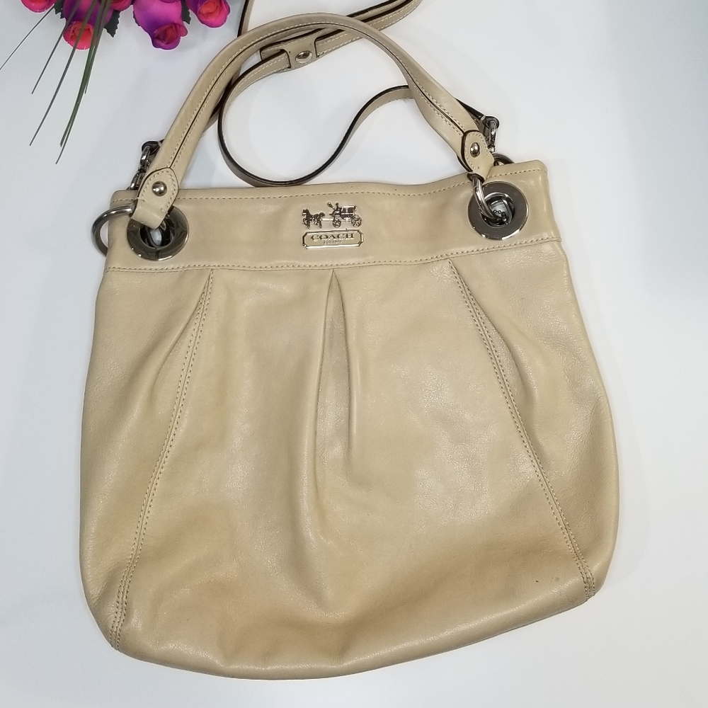 Coach crossover purse cream color medium size